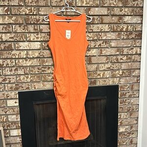 V Neck Ribbed Maxi Dress‎
